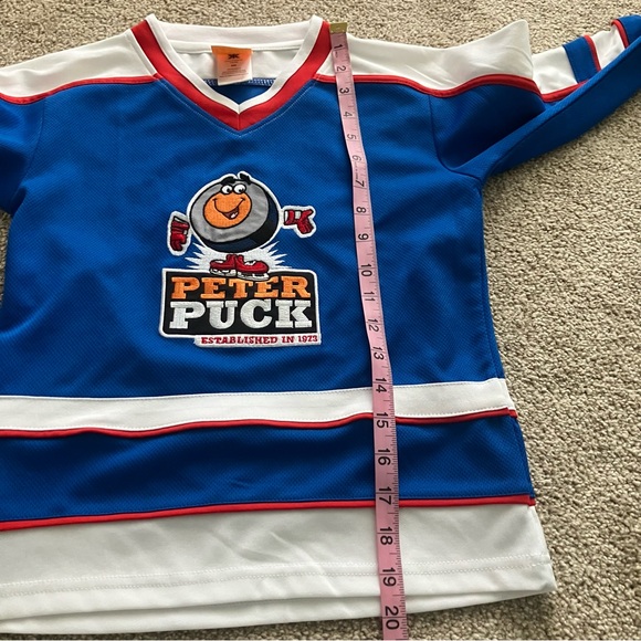 Peter Puck Kids 6/6X Blue and White‎ Hockey Jersey - Picture 4 of 7